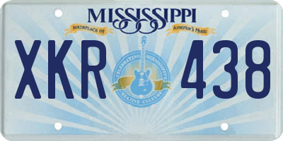 MS license plate XKR438