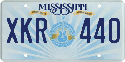 MS license plate XKR440