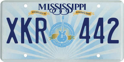 MS license plate XKR442
