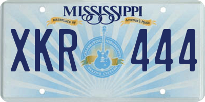 MS license plate XKR444