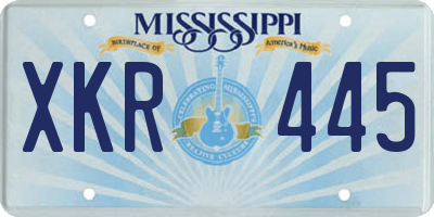 MS license plate XKR445