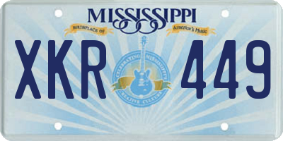 MS license plate XKR449