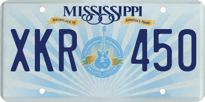 MS license plate XKR450