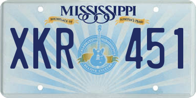 MS license plate XKR451