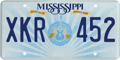 MS license plate XKR452