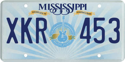 MS license plate XKR453