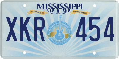 MS license plate XKR454