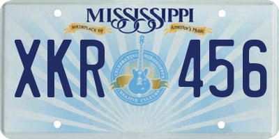 MS license plate XKR456