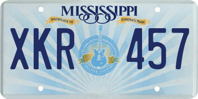 MS license plate XKR457