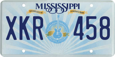 MS license plate XKR458