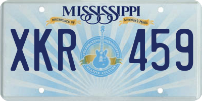 MS license plate XKR459