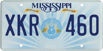 MS license plate XKR460