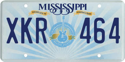 MS license plate XKR464
