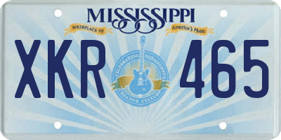 MS license plate XKR465