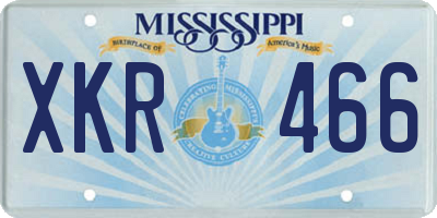 MS license plate XKR466