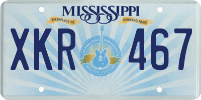 MS license plate XKR467