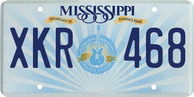 MS license plate XKR468