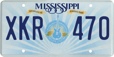 MS license plate XKR470