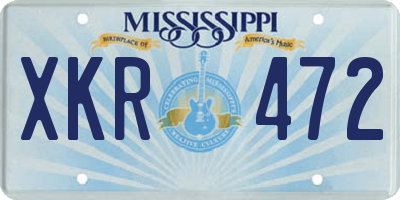 MS license plate XKR472