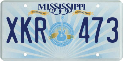 MS license plate XKR473
