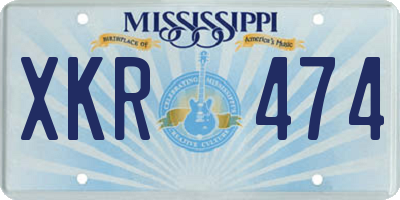 MS license plate XKR474
