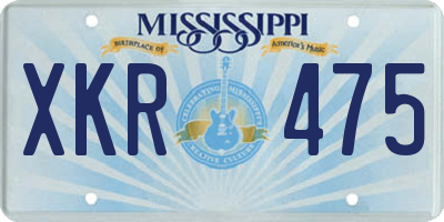 MS license plate XKR475