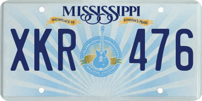 MS license plate XKR476