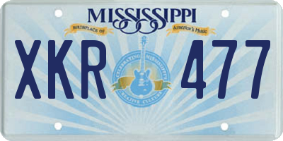 MS license plate XKR477
