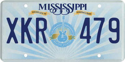MS license plate XKR479