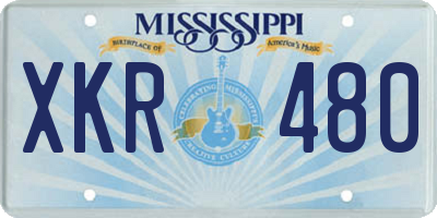 MS license plate XKR480