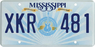 MS license plate XKR481