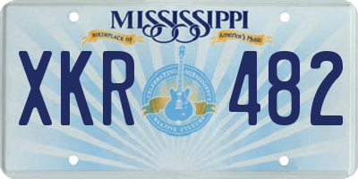 MS license plate XKR482