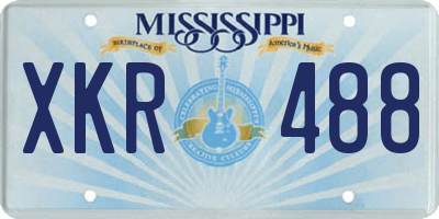 MS license plate XKR488