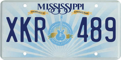 MS license plate XKR489