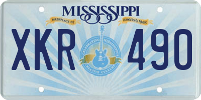 MS license plate XKR490