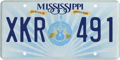MS license plate XKR491