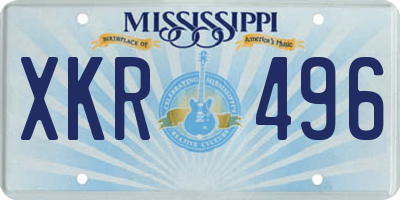 MS license plate XKR496