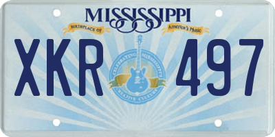 MS license plate XKR497