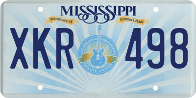 MS license plate XKR498