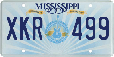 MS license plate XKR499
