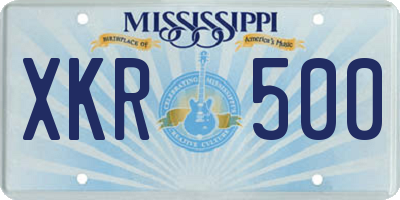 MS license plate XKR500