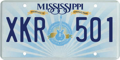 MS license plate XKR501