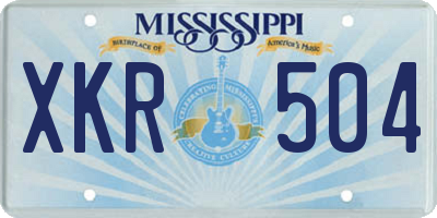 MS license plate XKR504