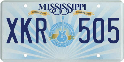 MS license plate XKR505