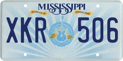 MS license plate XKR506