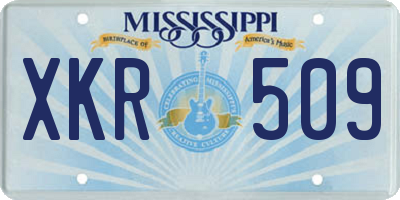 MS license plate XKR509