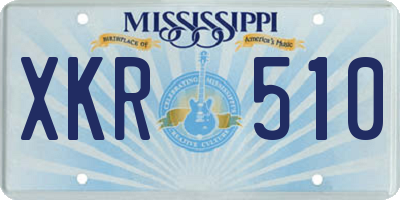 MS license plate XKR510