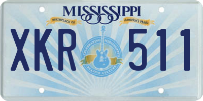 MS license plate XKR511