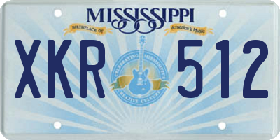 MS license plate XKR512
