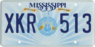 MS license plate XKR513
